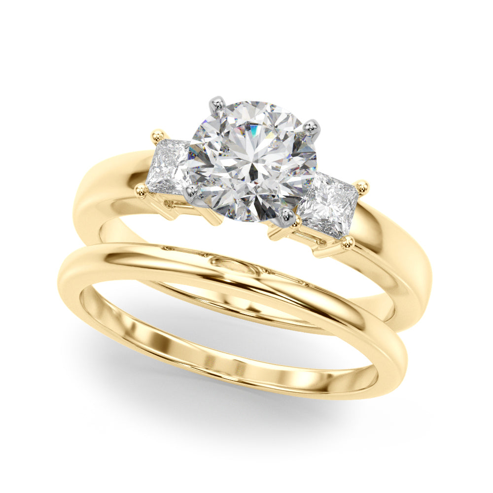 Elegant Remountring Princess Diamond Engagement Ring in 10K/14K gold and platinum with certified lab-grown or natural diamonds