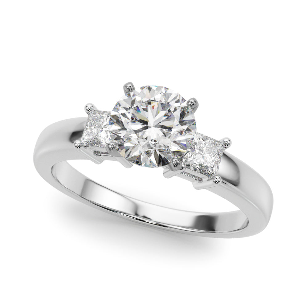 Elegant Remountring Princess Diamond Engagement Ring in 10K/14K gold and platinum with certified lab-grown or natural diamonds
