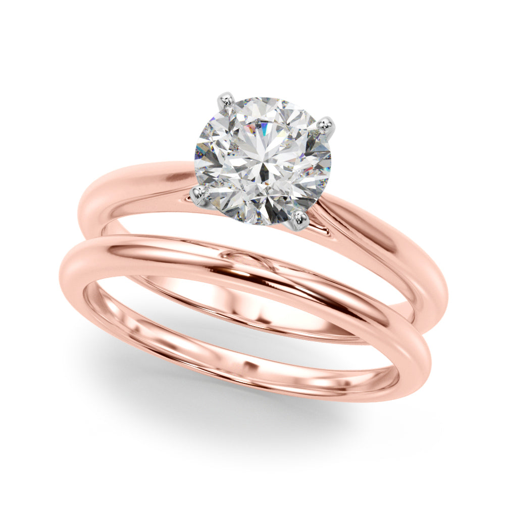 Eternal Remount Ring Round Diamond Engagement Ring in 10K/14K gold and platinum with certified lab-grown or natural diamonds