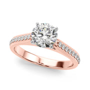 Brilliant Remount Ring Round Diamond Engagement Ring in 10K/14K gold and platinum with certified lab-grown or natural diamonds
