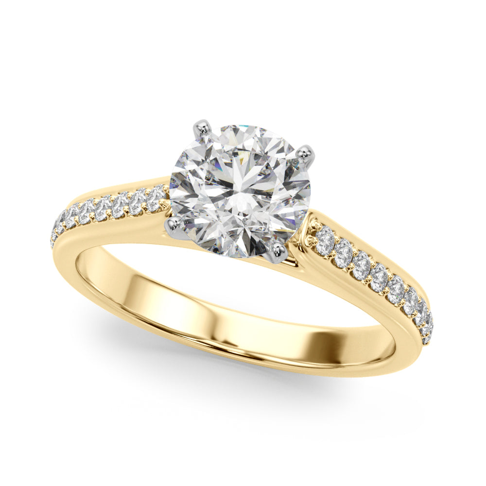 Brilliant Remount Ring Round Diamond Engagement Ring in 10K/14K gold and platinum with certified lab-grown or natural diamonds