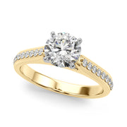 Brilliant Remount Ring Round Diamond Engagement Ring in 10K/14K gold and platinum with certified lab-grown or natural diamonds