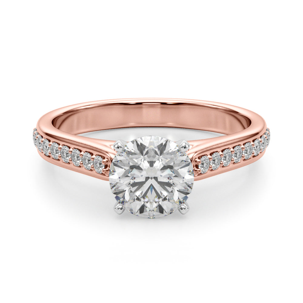 Brilliant Remount Ring Round Diamond Engagement Ring in 10K/14K gold and platinum with certified lab-grown or natural diamonds