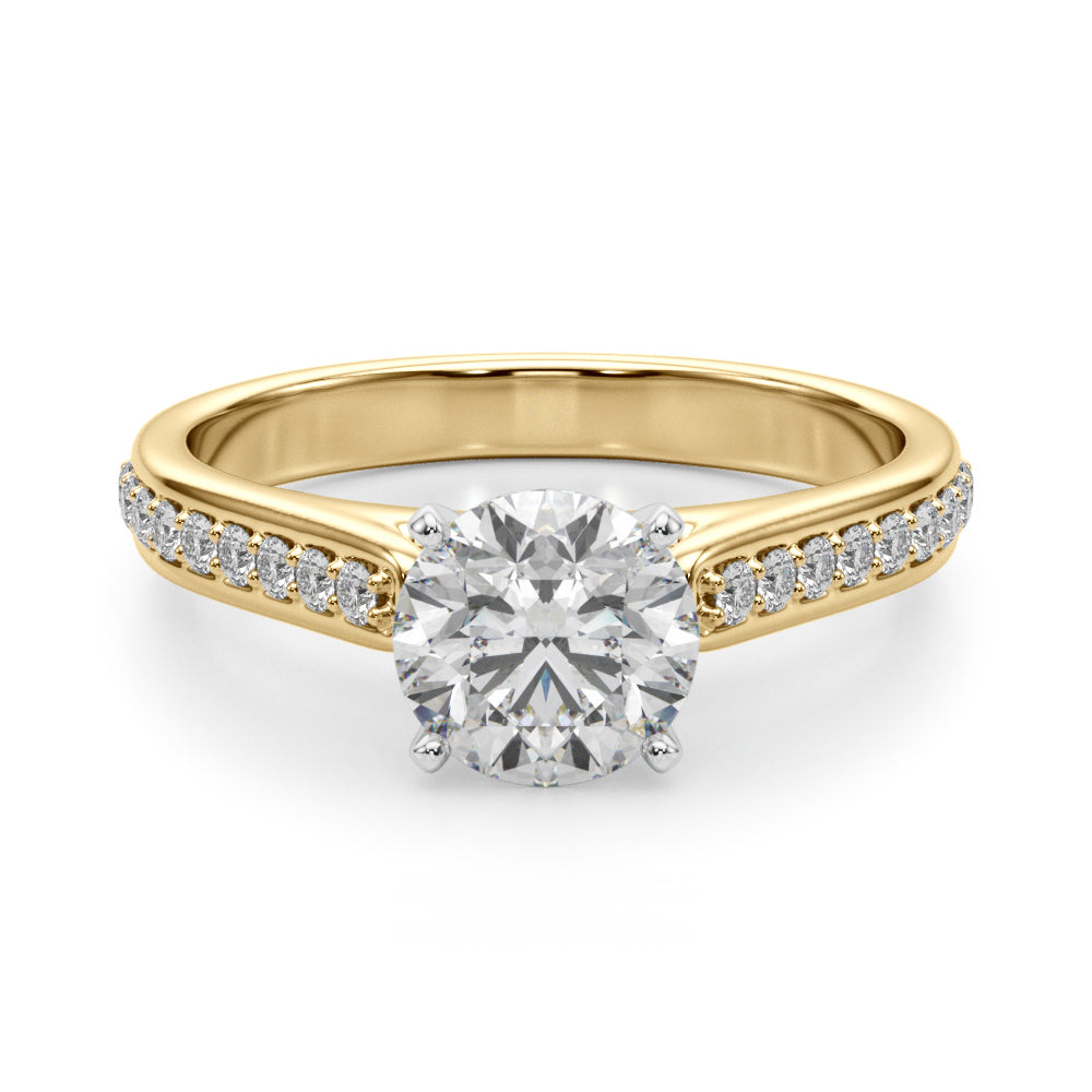 Brilliant Remount Ring Round Diamond Engagement Ring in 10K/14K gold and platinum with certified lab-grown or natural diamonds