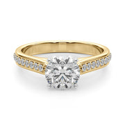 Brilliant Remount Ring Round Diamond Engagement Ring in 10K/14K gold and platinum with certified lab-grown or natural diamonds