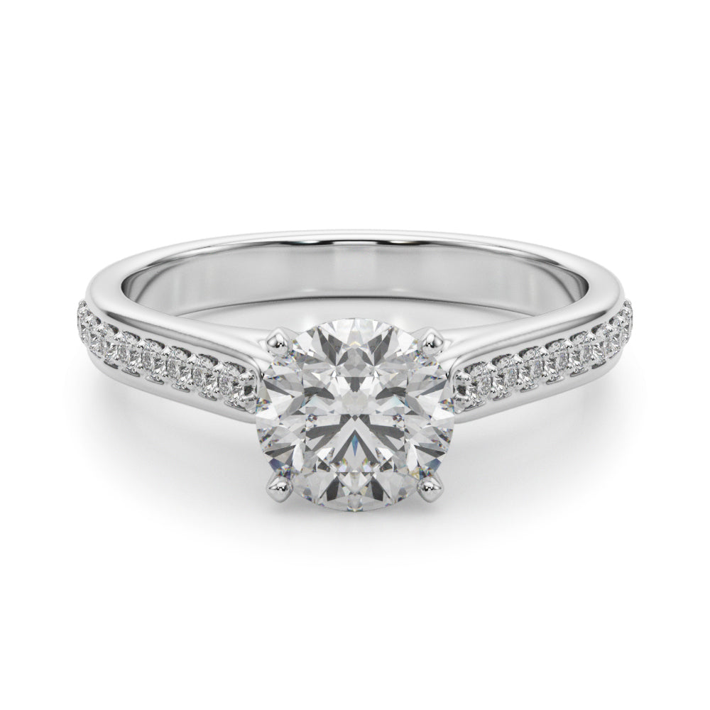 Brilliant Remount Ring Round Diamond Engagement Ring in 10K/14K gold and platinum with certified lab-grown or natural diamonds