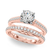 Brilliant Remount Ring Round Diamond Engagement Ring in 10K/14K gold and platinum with certified lab-grown or natural diamonds