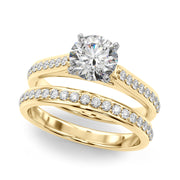 Brilliant Remount Ring Round Diamond Engagement Ring in 10K/14K gold and platinum with certified lab-grown or natural diamonds