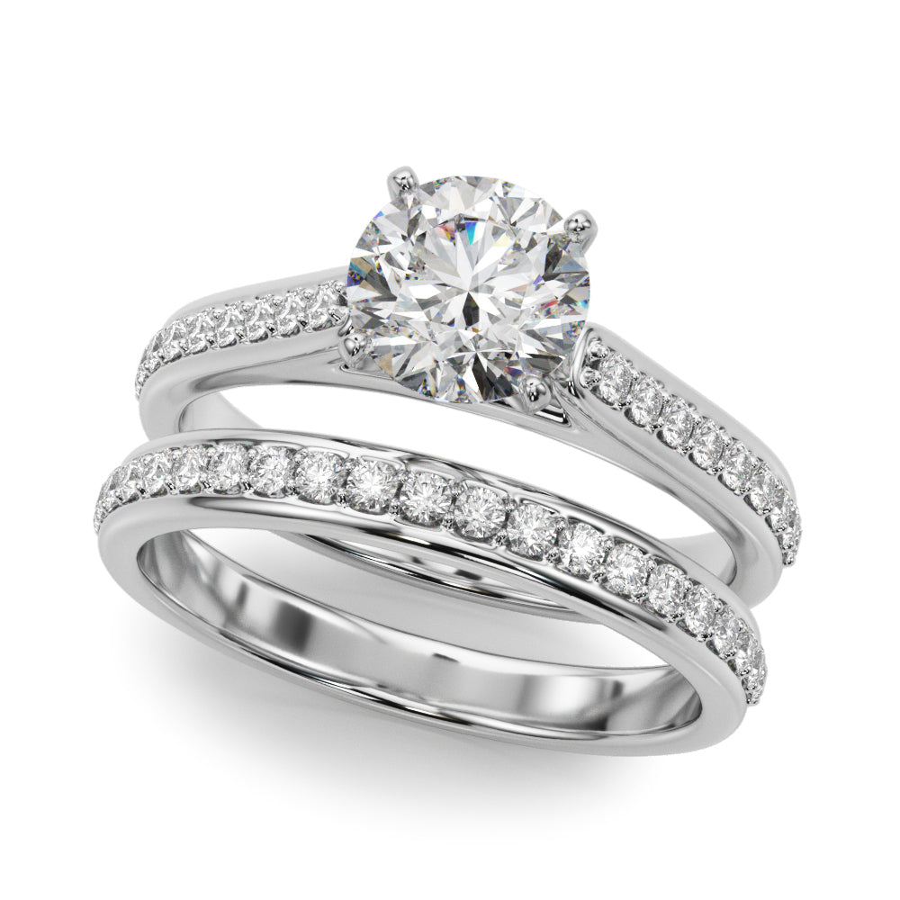 Brilliant Remount Ring Round Diamond Engagement Ring in 10K/14K gold and platinum with certified lab-grown or natural diamonds