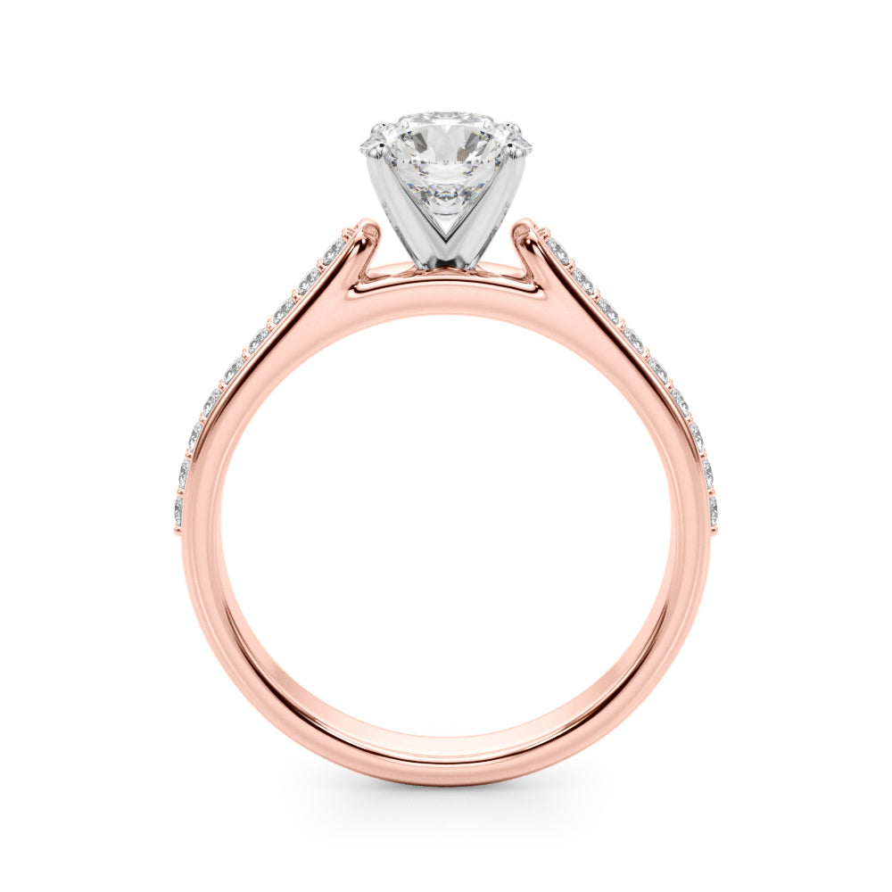 Brilliant Remount Ring Round Diamond Engagement Ring in 10K/14K gold and platinum with certified lab-grown or natural diamonds