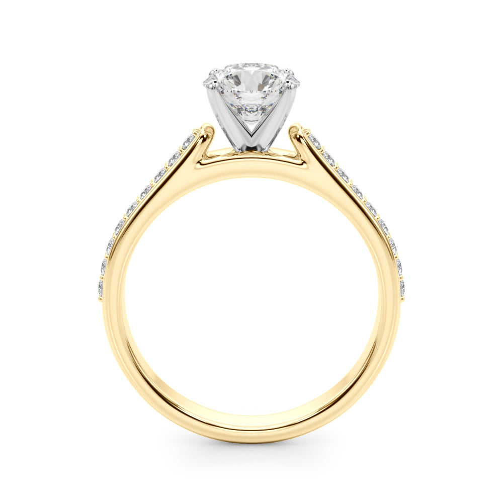 Brilliant Remount Ring Round Diamond Engagement Ring in 10K/14K gold and platinum with certified lab-grown or natural diamonds