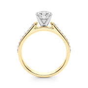 Brilliant Remount Ring Round Diamond Engagement Ring in 10K/14K gold and platinum with certified lab-grown or natural diamonds