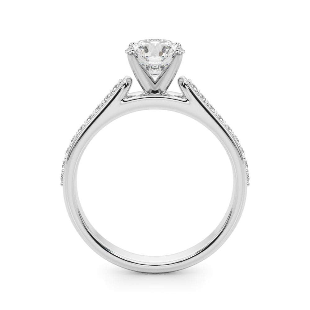 Brilliant Remount Ring Round Diamond Engagement Ring in 10K/14K gold and platinum with certified lab-grown or natural diamonds