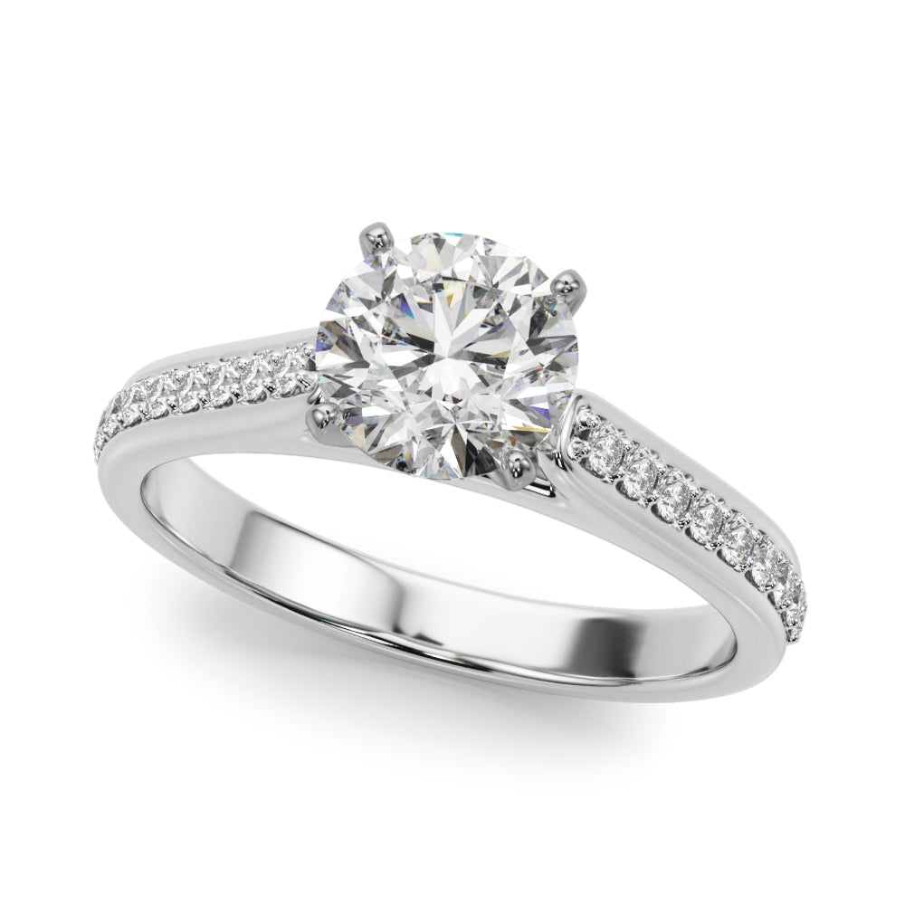 Brilliant Remount Ring Round Diamond Engagement Ring in 10K/14K gold and platinum with certified lab-grown or natural diamonds