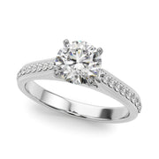 Brilliant Remount Ring Round Diamond Engagement Ring in 10K/14K gold and platinum with certified lab-grown or natural diamonds