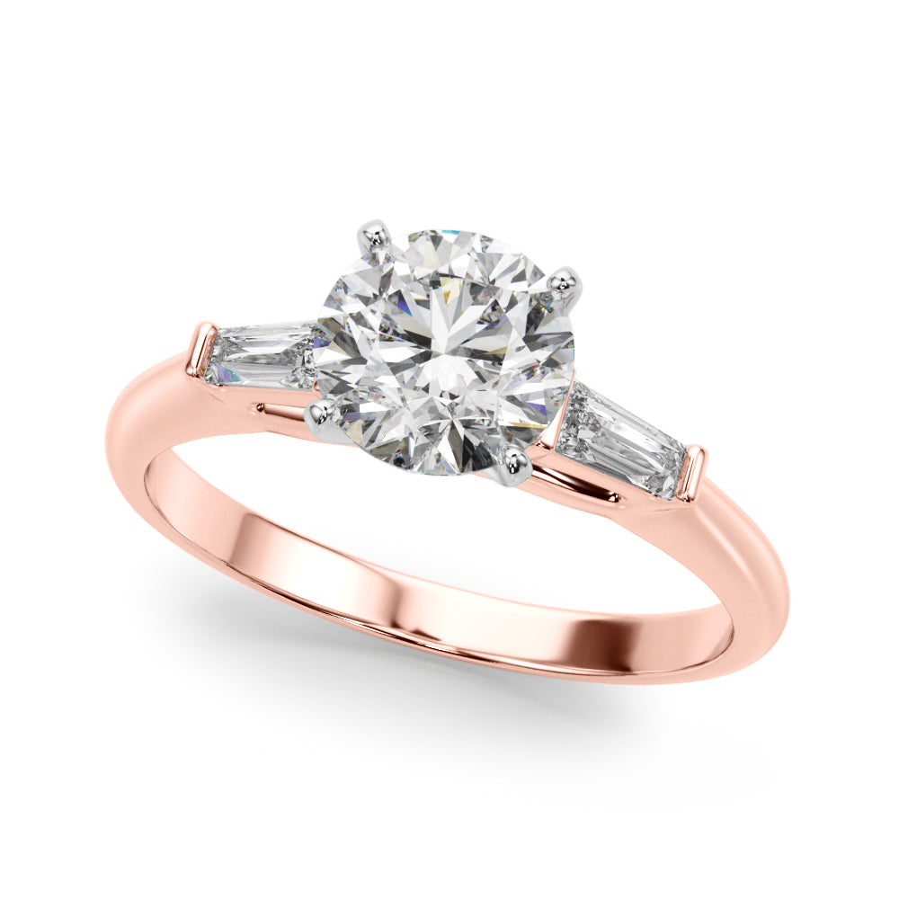 Majestic Remount Ring Round Diamond Engagement Ring in 10K/14K gold and platinum with certified lab-grown or natural diamonds