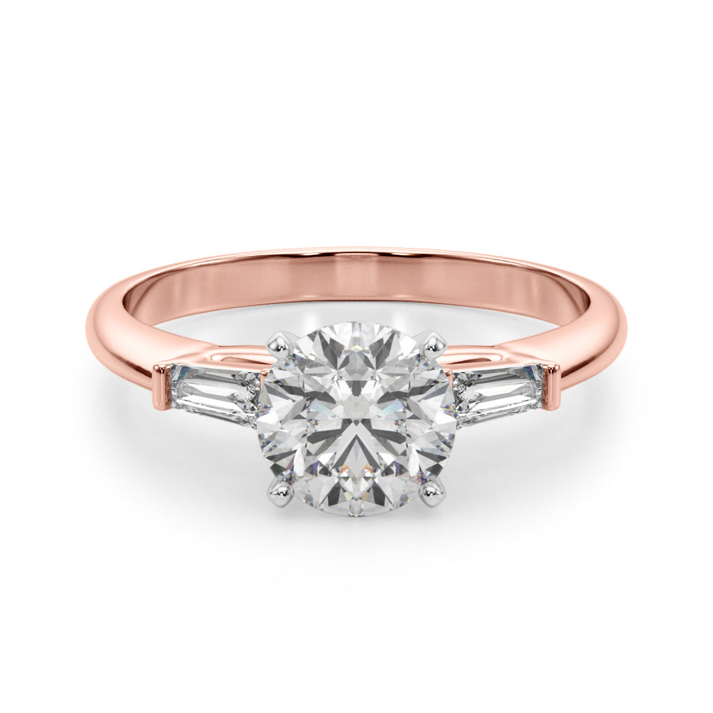 Majestic Remount Ring Round Diamond Engagement Ring in 10K/14K gold and platinum with certified lab-grown or natural diamonds