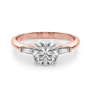 Majestic Remount Ring Round Diamond Engagement Ring in 10K/14K gold and platinum with certified lab-grown or natural diamonds