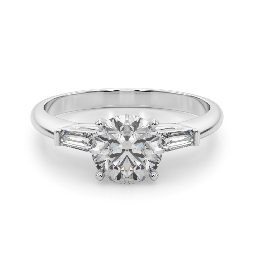 Majestic Remount Ring Round Diamond Engagement Ring in 10K/14K gold and platinum with certified lab-grown or natural diamonds