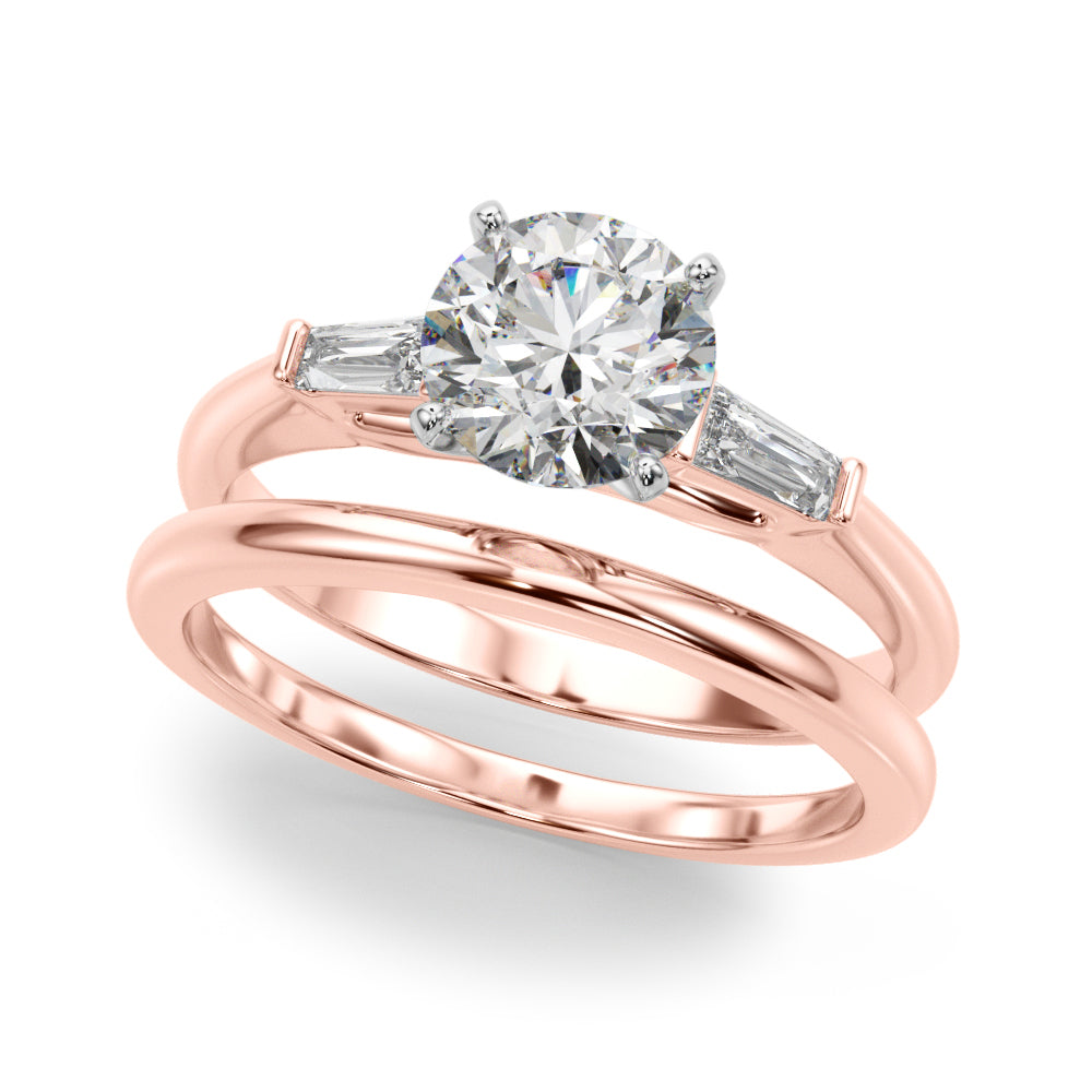 Majestic Remount Ring Round Diamond Engagement Ring in 10K/14K gold and platinum with certified lab-grown or natural diamonds