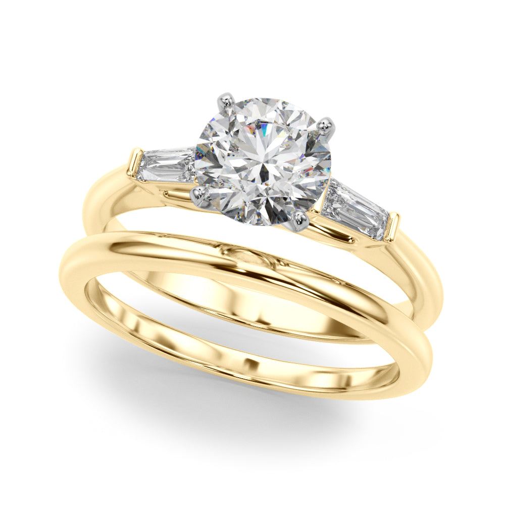 Majestic Remount Ring Round Diamond Engagement Ring in 10K/14K gold and platinum with certified lab-grown or natural diamonds