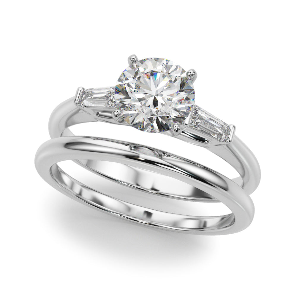 Majestic Remount Ring Round Diamond Engagement Ring in 10K/14K gold and platinum with certified lab-grown or natural diamonds