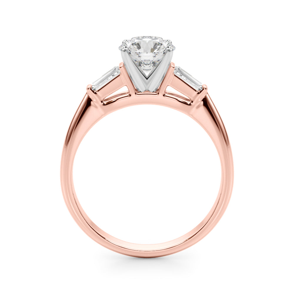 Majestic Remount Ring Round Diamond Engagement Ring in 10K/14K gold and platinum with certified lab-grown or natural diamonds