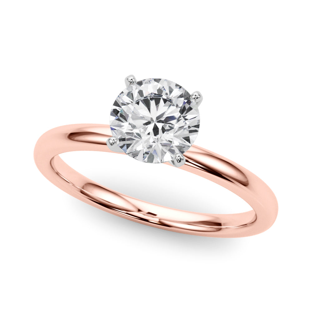 Noble Remount Ring Round Diamond Engagement Ring in 10K/14K gold and platinum with certified lab-grown or natural diamonds