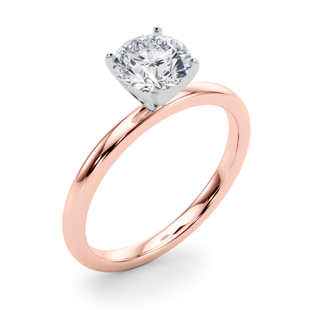 Noble Remount Ring Round Diamond Engagement Ring in 10K/14K gold and platinum with certified lab-grown or natural diamonds