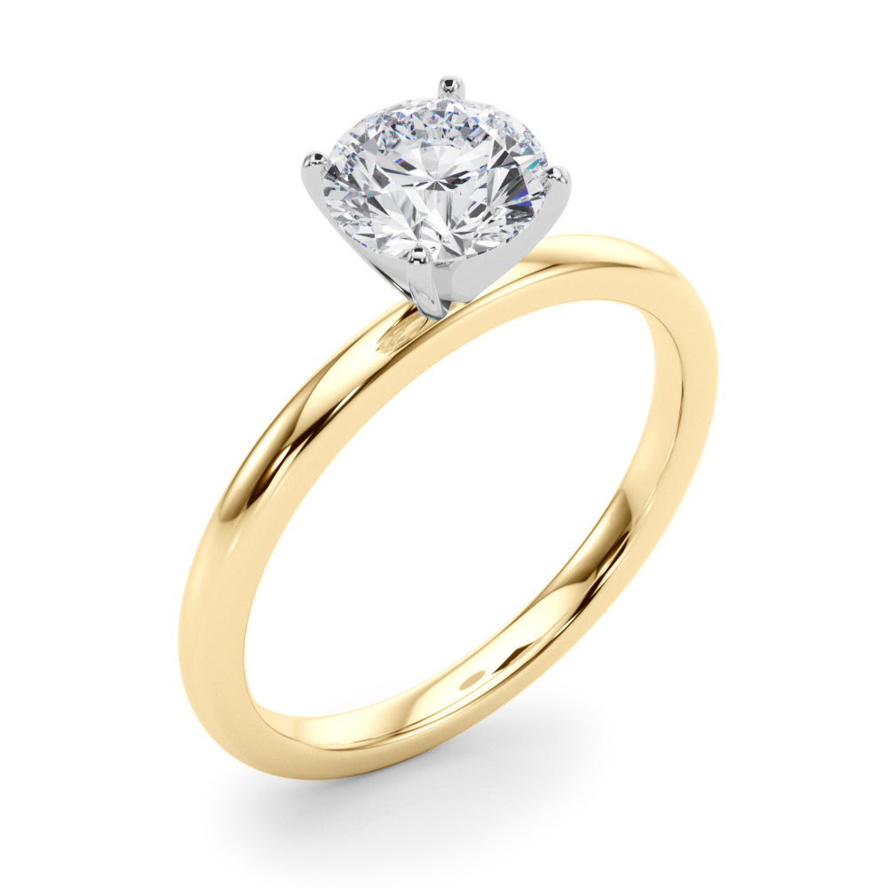 Noble Remount Ring Round Diamond Engagement Ring in 10K/14K gold and platinum with certified lab-grown or natural diamonds