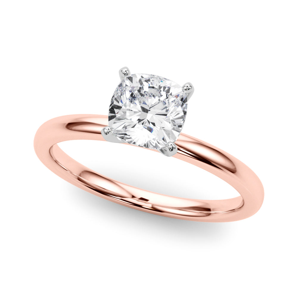 Noble Remount Ring Round Diamond Engagement Ring in 10K/14K gold and platinum with certified lab-grown or natural diamonds