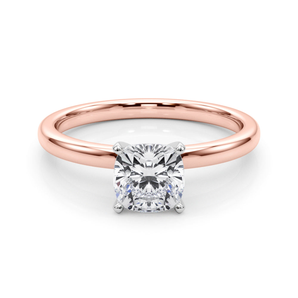 Noble Remount Ring Round Diamond Engagement Ring in 10K/14K gold and platinum with certified lab-grown or natural diamonds