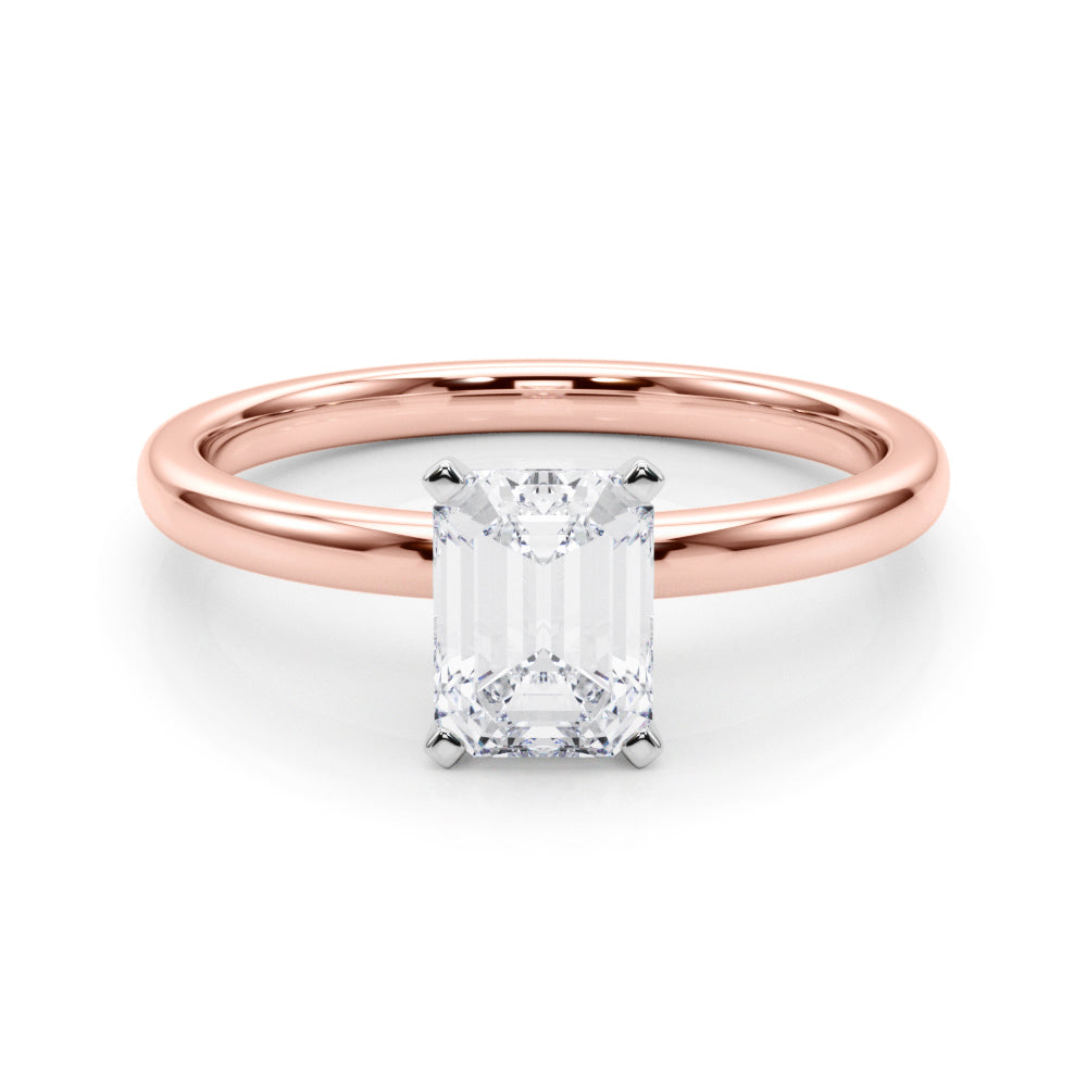 Noble Remount Ring Round Diamond Engagement Ring in 10K/14K gold and platinum with certified lab-grown or natural diamonds