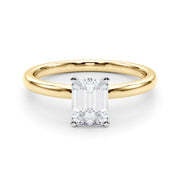 Noble Remount Ring Round Diamond Engagement Ring in 10K/14K gold and platinum with certified lab-grown or natural diamonds