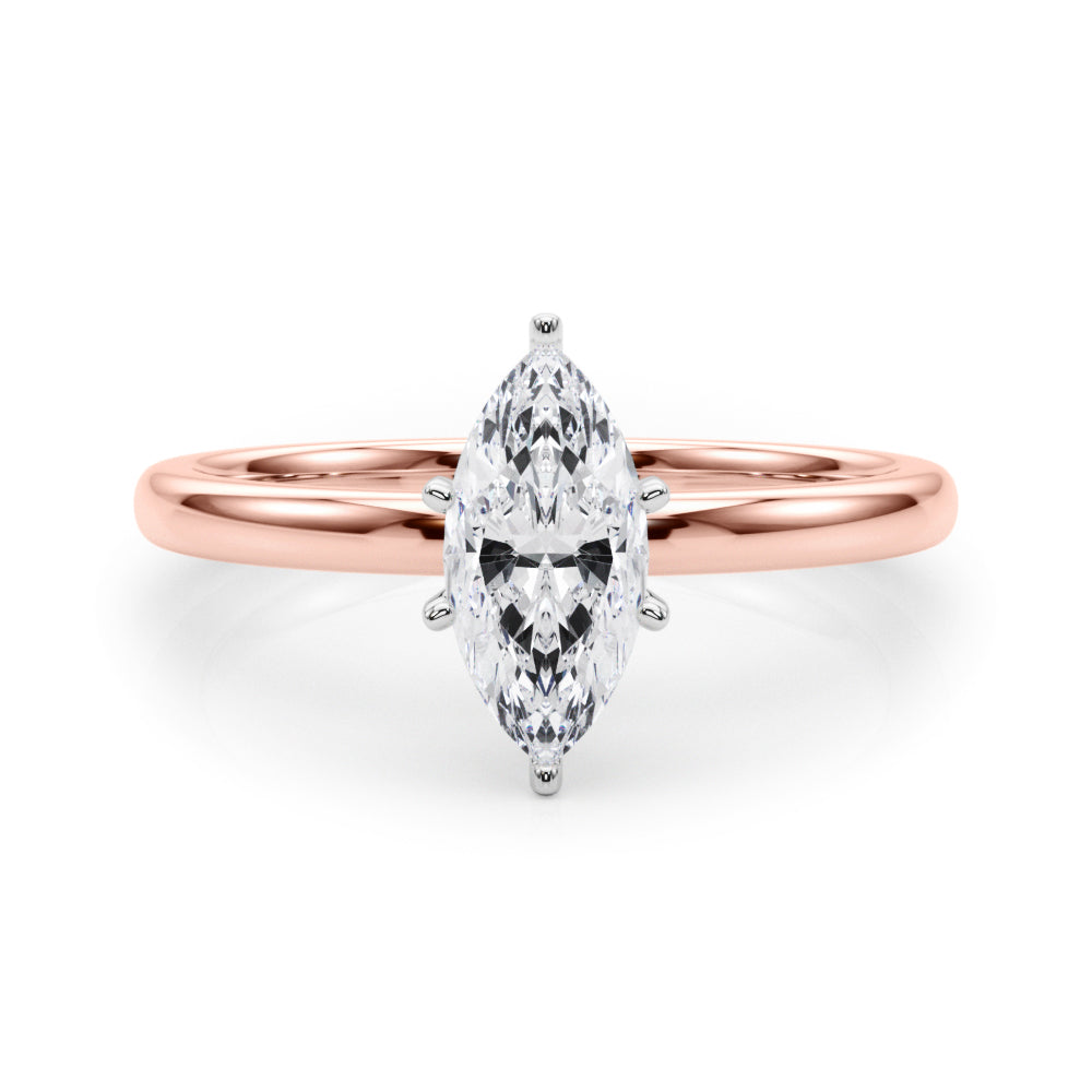 Noble Remount Ring Round Diamond Engagement Ring in 10K/14K gold and platinum with certified lab-grown or natural diamonds