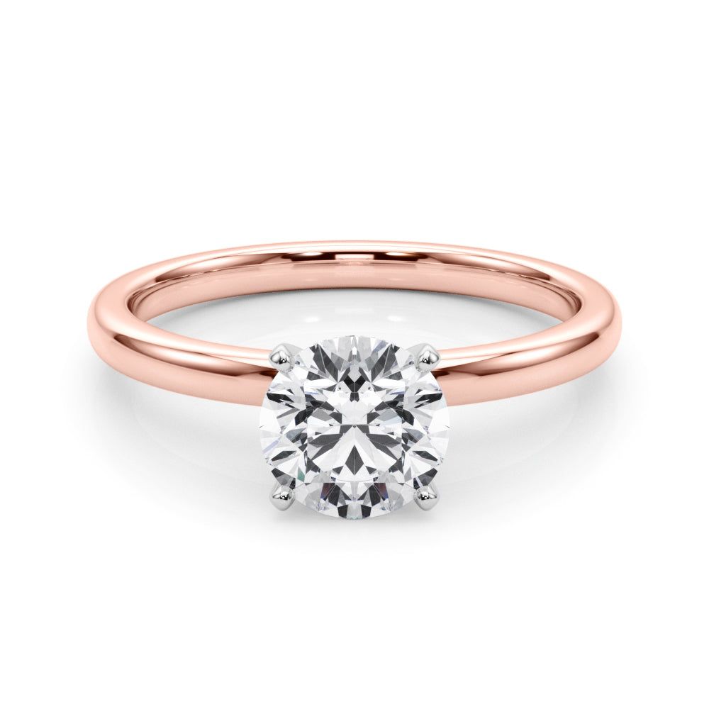 Noble Remount Ring Round Diamond Engagement Ring in 10K/14K gold and platinum with certified lab-grown or natural diamonds