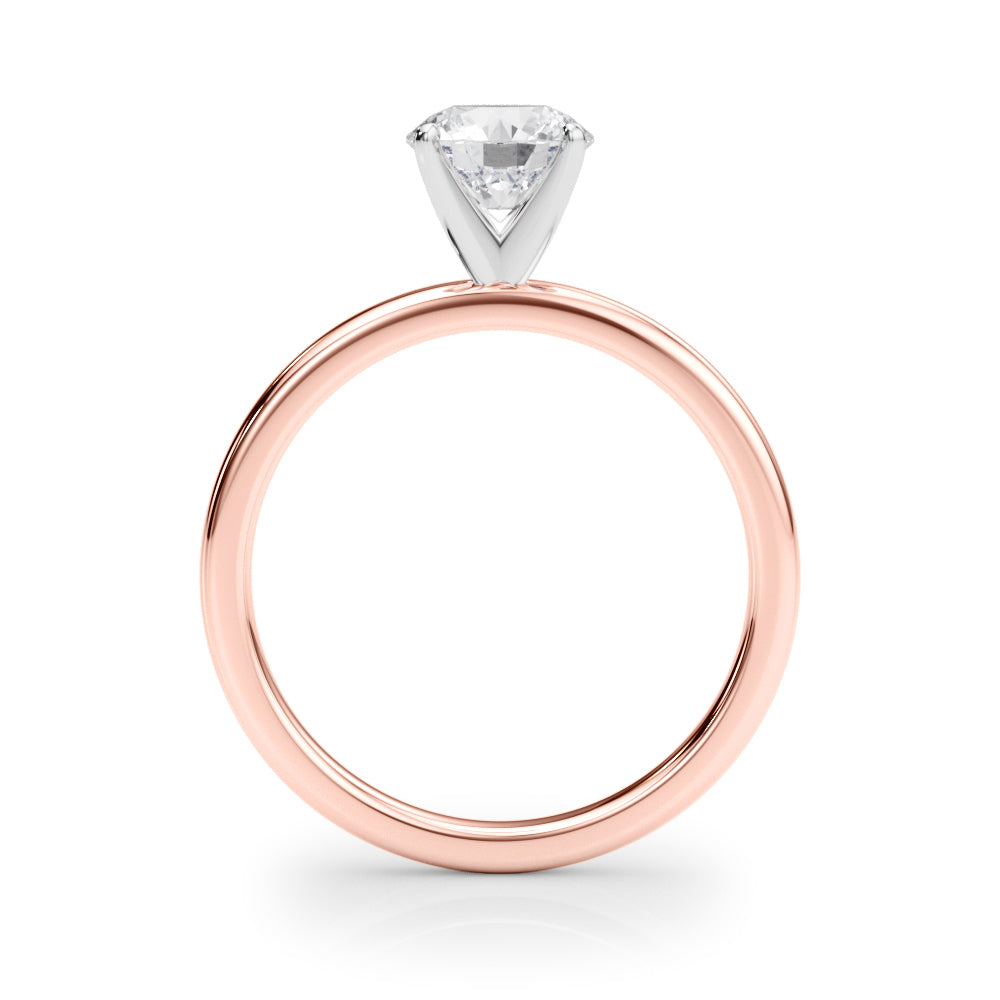 Noble Remount Ring Round Diamond Engagement Ring in 10K/14K gold and platinum with certified lab-grown or natural diamonds