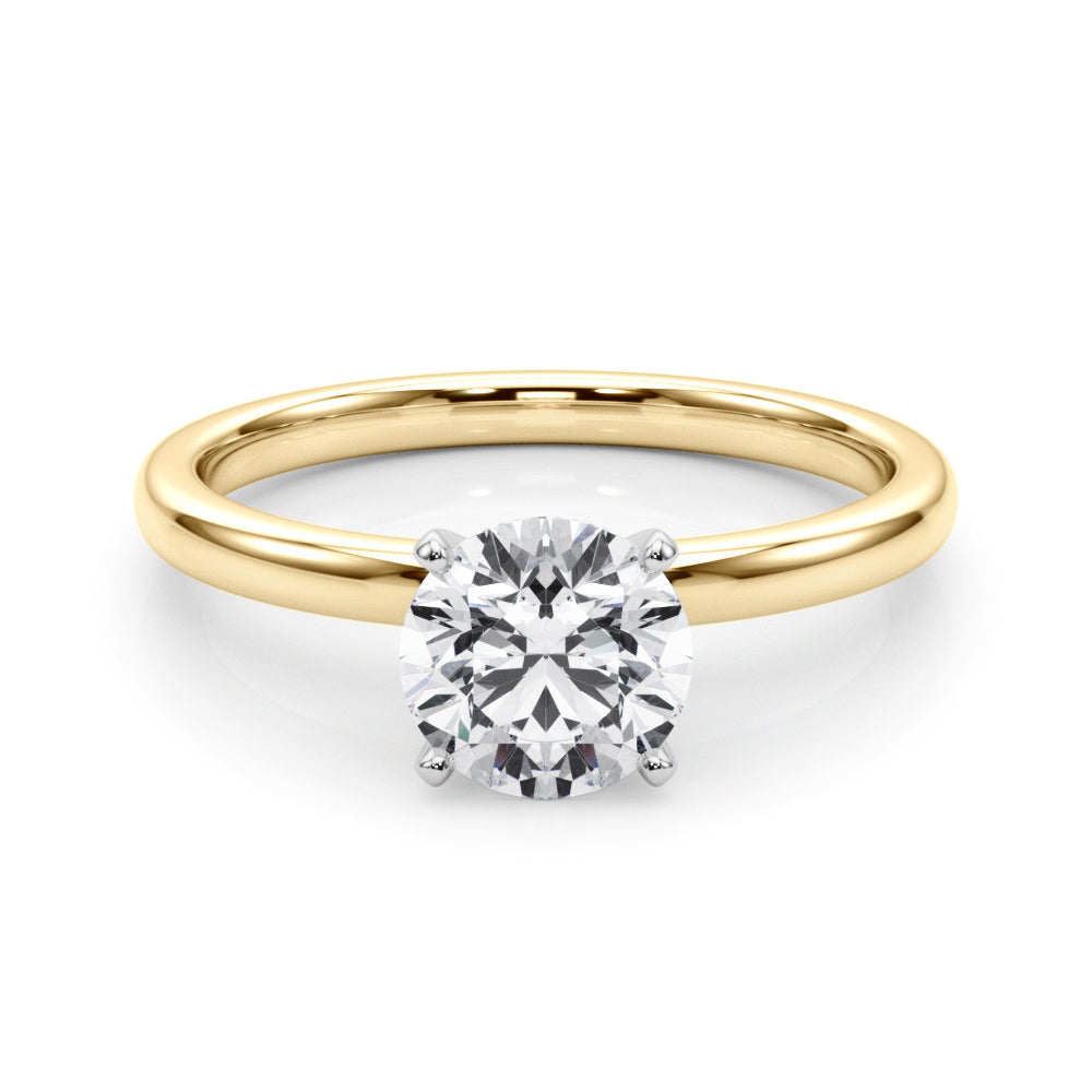Noble Remount Ring Round Diamond Engagement Ring in 10K/14K gold and platinum with certified lab-grown or natural diamonds