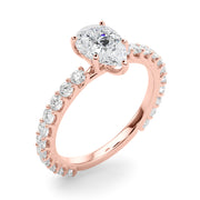 Heirloom Sidestone Pear Diamond Engagement Ring in 10K/14K gold and platinum with certified lab-grown or natural diamonds