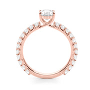 Luxe Sidestone Oval Diamond Engagement Ring in 10K/14K gold and platinum with certified lab-grown or natural diamonds