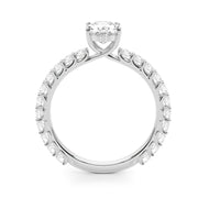 Luxe Sidestone Oval Diamond Engagement Ring in 10K/14K gold and platinum with certified lab-grown or natural diamonds