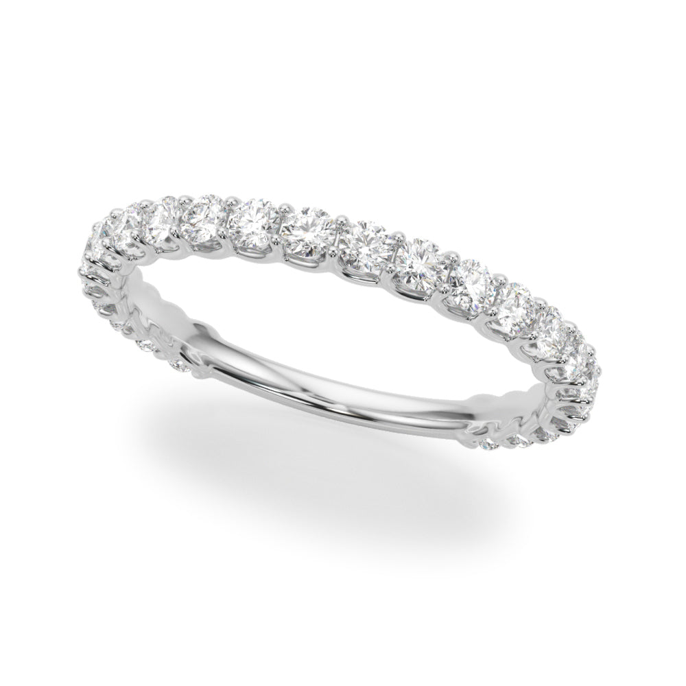 Prong Set Half Eternity Ring in Gold & Platinum