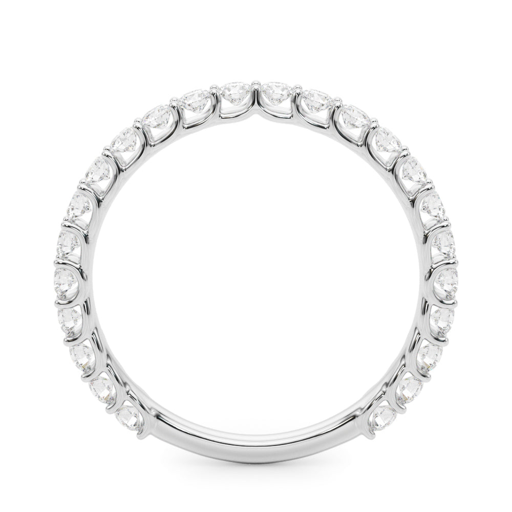Prong Set Half Eternity Ring in Gold & Platinum