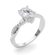 Signature Sidestone Pear Diamond Engagement Ring in 10K/14K gold and platinum with certified lab-grown or natural diamonds