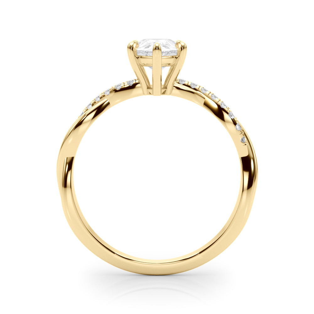 Signature Sidestone Pear Diamond Engagement Ring in 10K/14K gold and platinum with certified lab-grown or natural diamonds