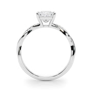 Artisan Sidestone Princess Diamond Engagement Ring in 10K/14K gold and platinum with certified lab-grown or natural diamonds