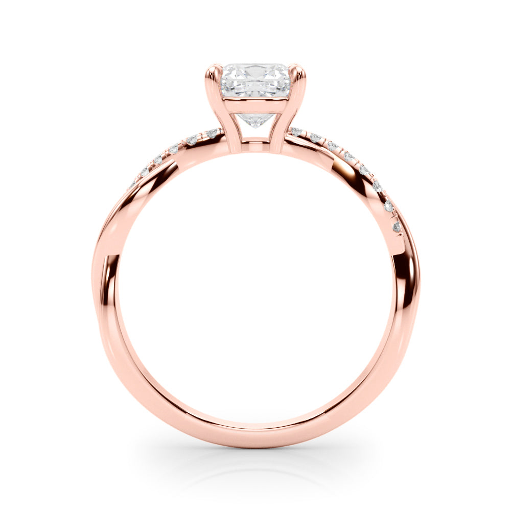 Bespoke Sidestone Cushion Diamond Engagement Ring in 10K/14K gold and platinum with certified lab-grown or natural diamonds