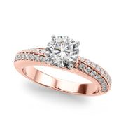 Sculpted Remount Eng Ring Round Diamond Engagement Ring in 10K/14K gold and platinum with certified lab-grown or natural diamonds
