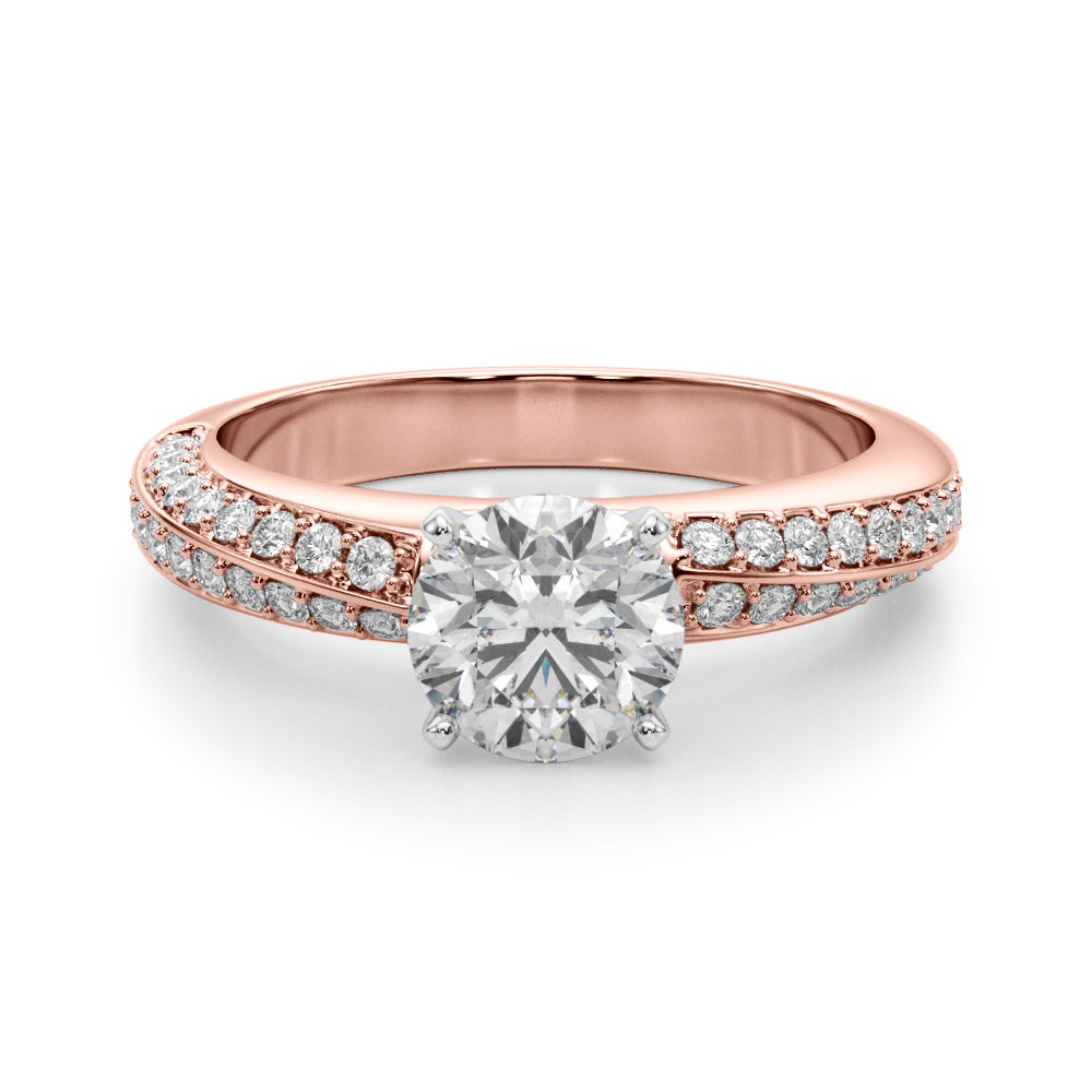 Sculpted Remount Eng Ring Round Diamond Engagement Ring in 10K/14K gold and platinum with certified lab-grown or natural diamonds