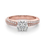 Sculpted Remount Eng Ring Round Diamond Engagement Ring in 10K/14K gold and platinum with certified lab-grown or natural diamonds